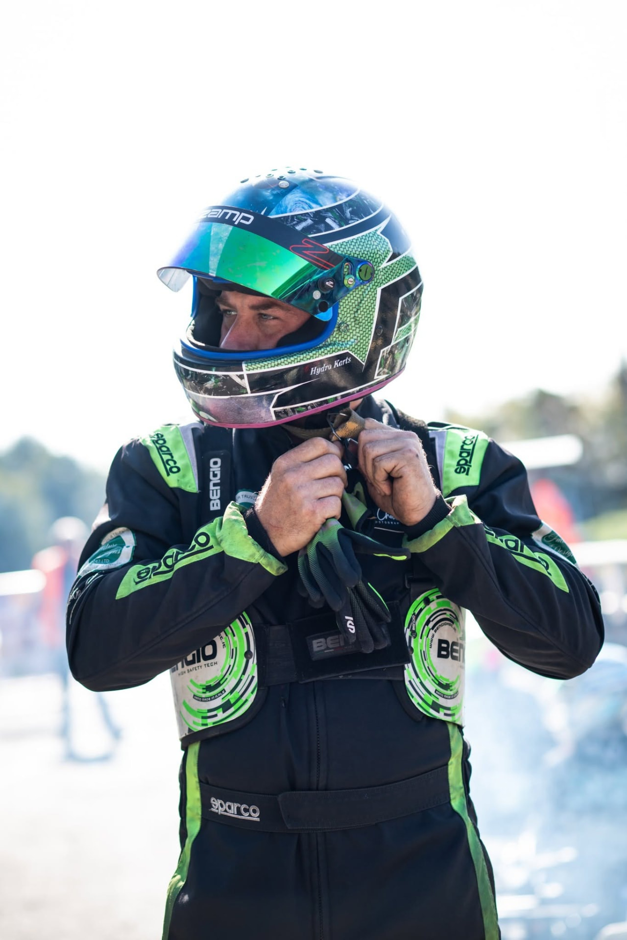 Frankie Dowling in racing gear